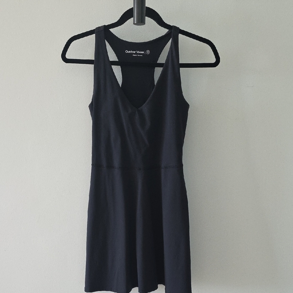 Outdoor Voices Black Spaghetti Strap Mini Sundress